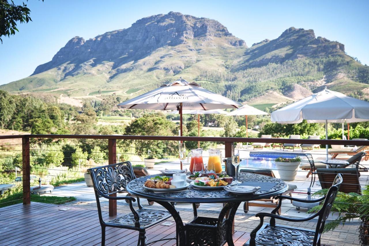 Alluvia Boutique Winery & Luxury Accommodation Stellenbosch Eksteriør billede View of the Kleinrivierveld