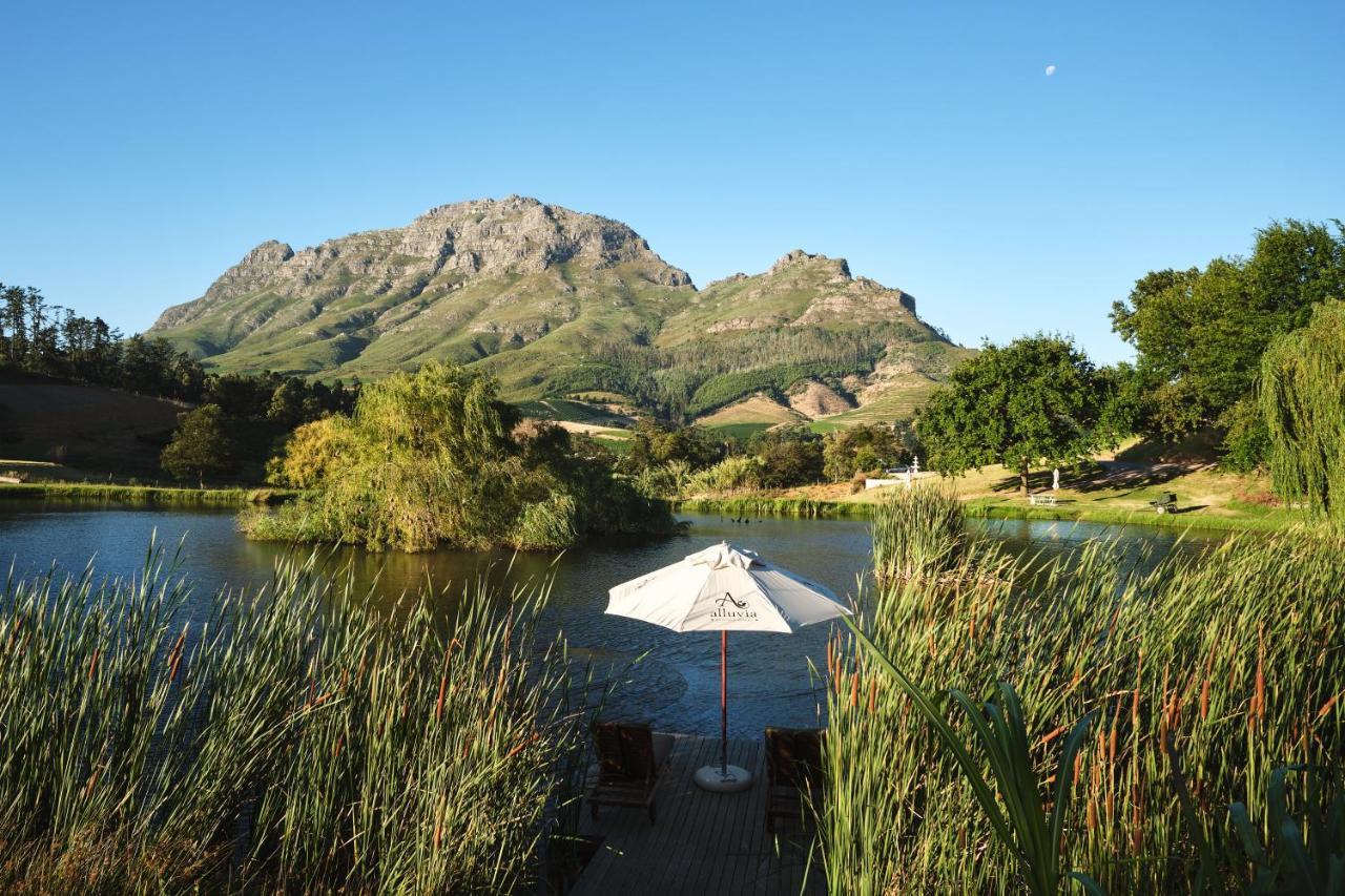 Alluvia Boutique Winery & Luxury Accommodation Stellenbosch Eksteriør billede View of the Kleinrivierveld